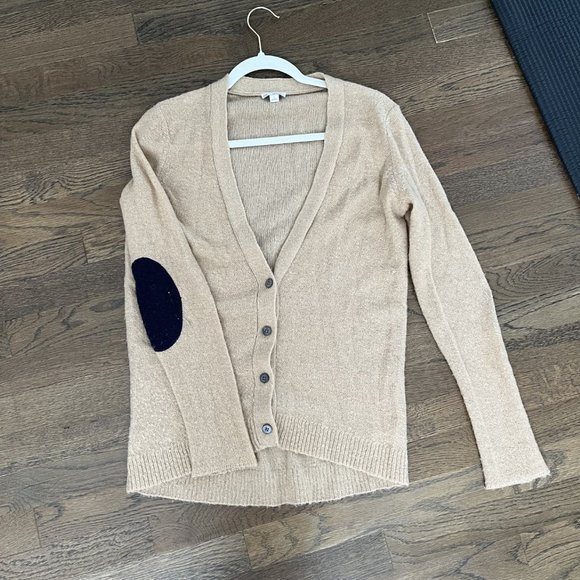 Beige Gap Cardigan with Patches on Elbows - Picture 2 of 2